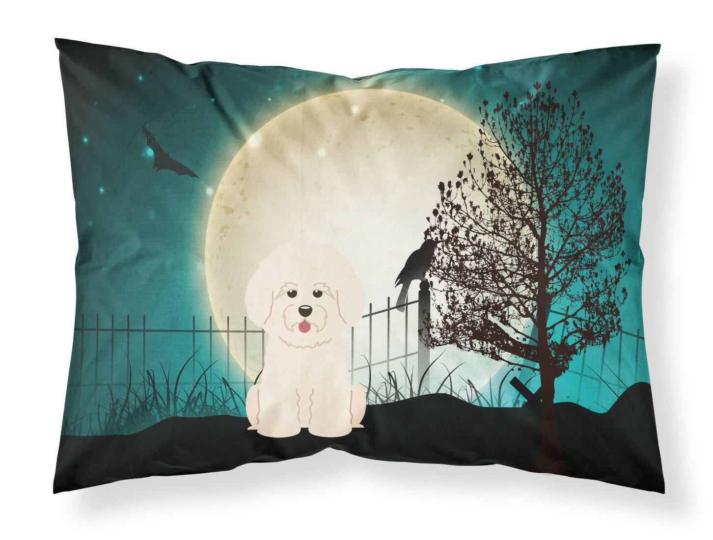 Halloween Scary Bichon Frise Fabric Standard Pillowcase BB2265PILLOWCASE by Caroline's Treasures