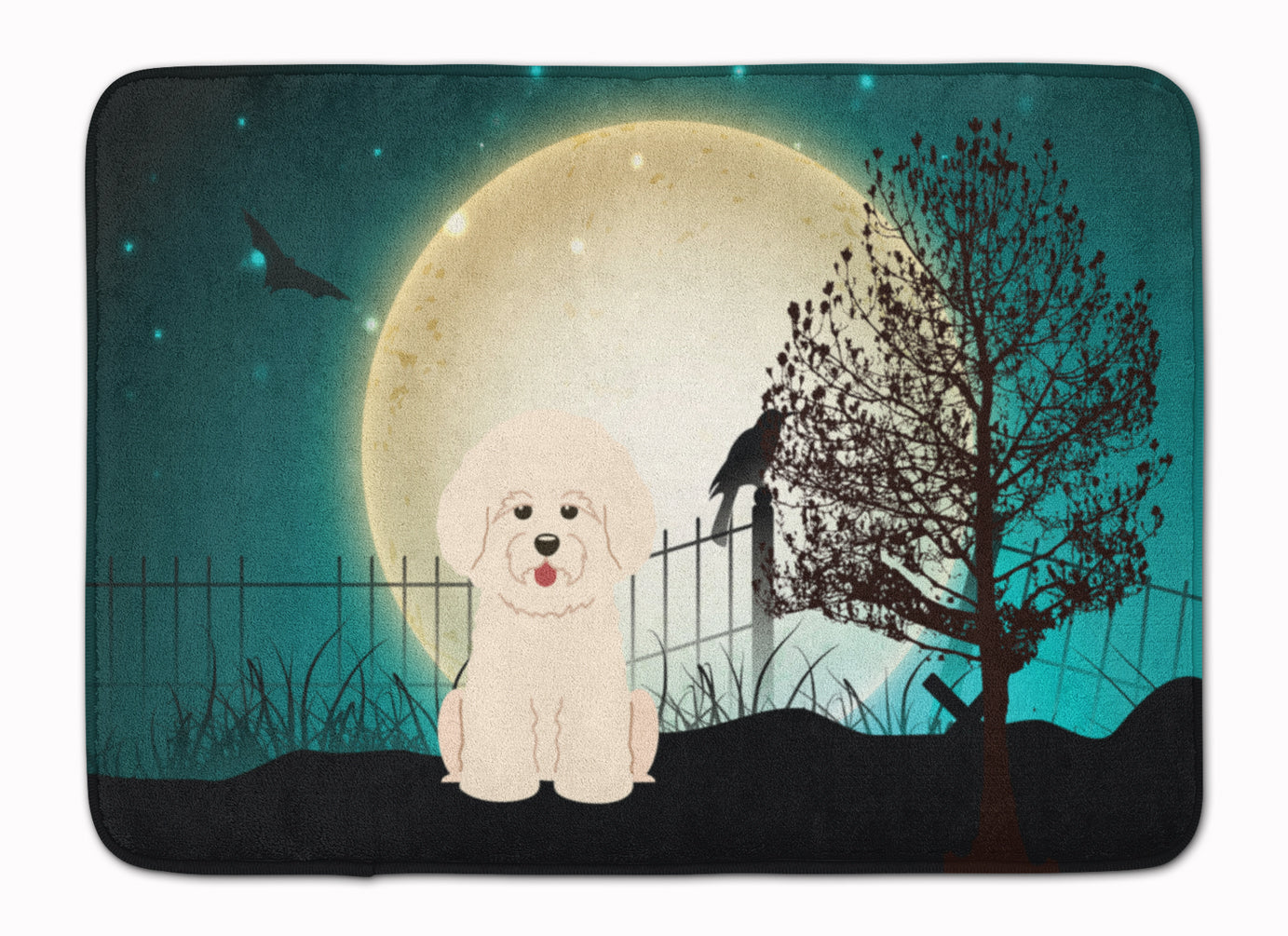 Halloween Scary Bichon Frise Machine Washable Memory Foam Mat BB2265RUG - the-store.com