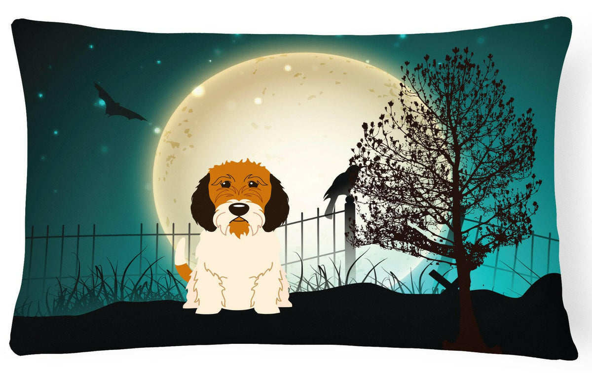 Halloween Scary Petit Basset Griffon Veenden Canvas Fabric Decorative Pillow BB2269PW1216 by Caroline&#39;s Treasures