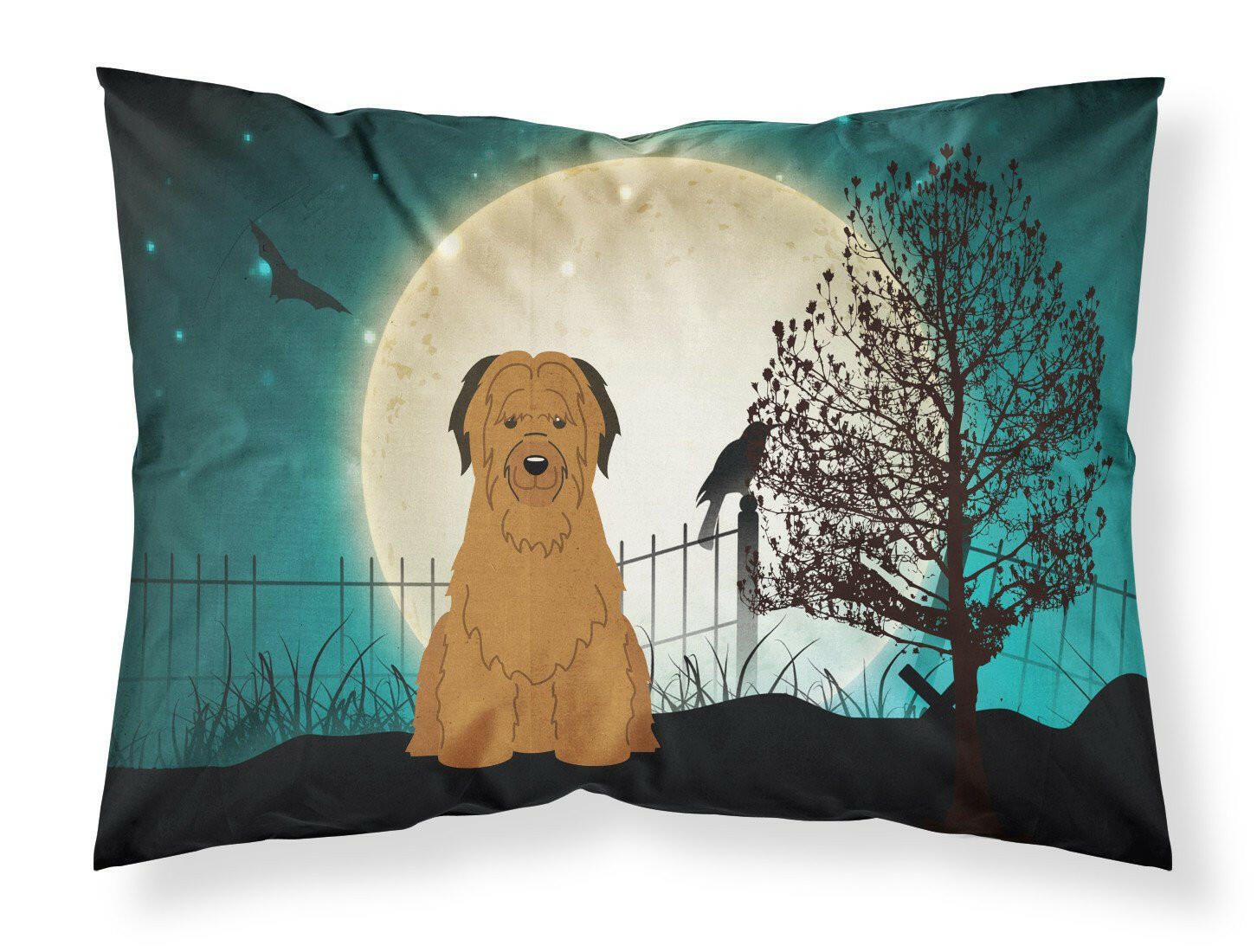 Halloween Scary Briard Brown Fabric Standard Pillowcase BB2272PILLOWCASE by Caroline's Treasures