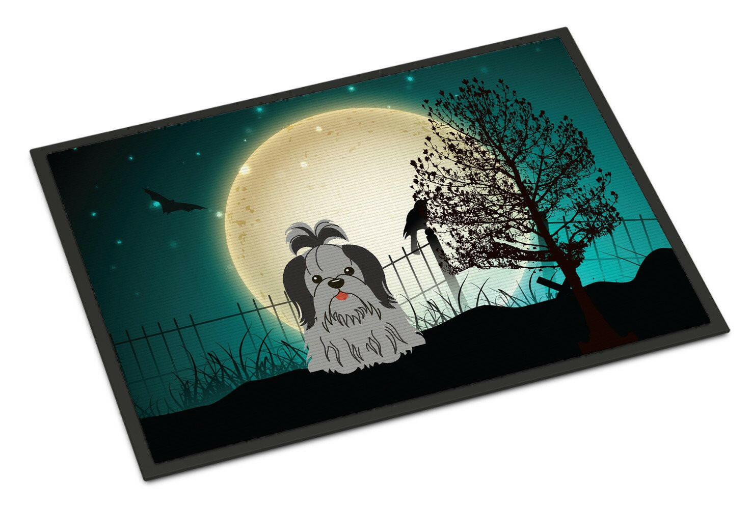 Halloween Scary Shih Tzu Black Silver Indoor or Outdoor Mat 24x36 BB2279JMAT - the-store.com