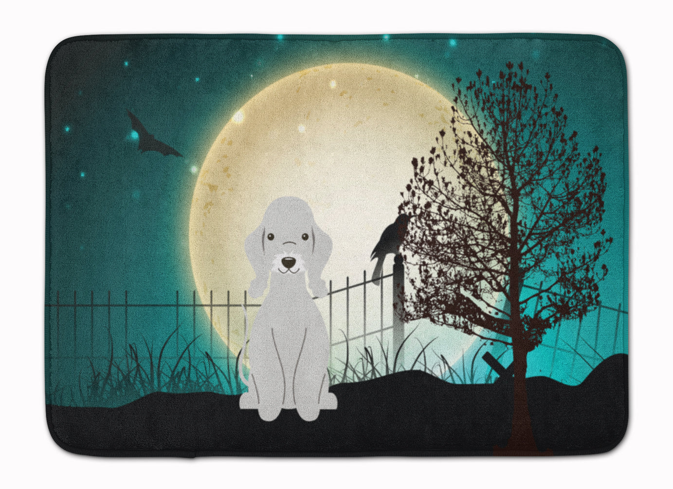 Halloween Scary Bedlington Terrier Blue Machine Washable Memory Foam Mat BB2280RUG - the-store.com