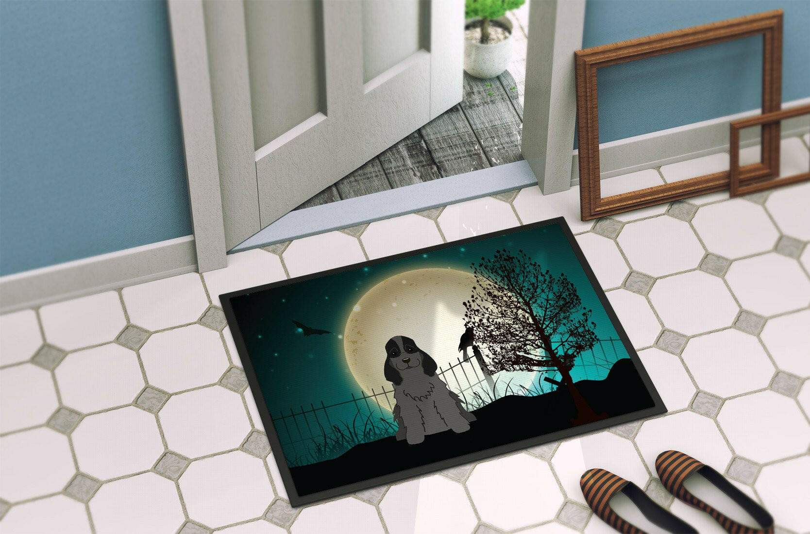 Halloween Scary Cocker Spaniel Black Indoor or Outdoor Mat 24x36 BB2282JMAT - the-store.com