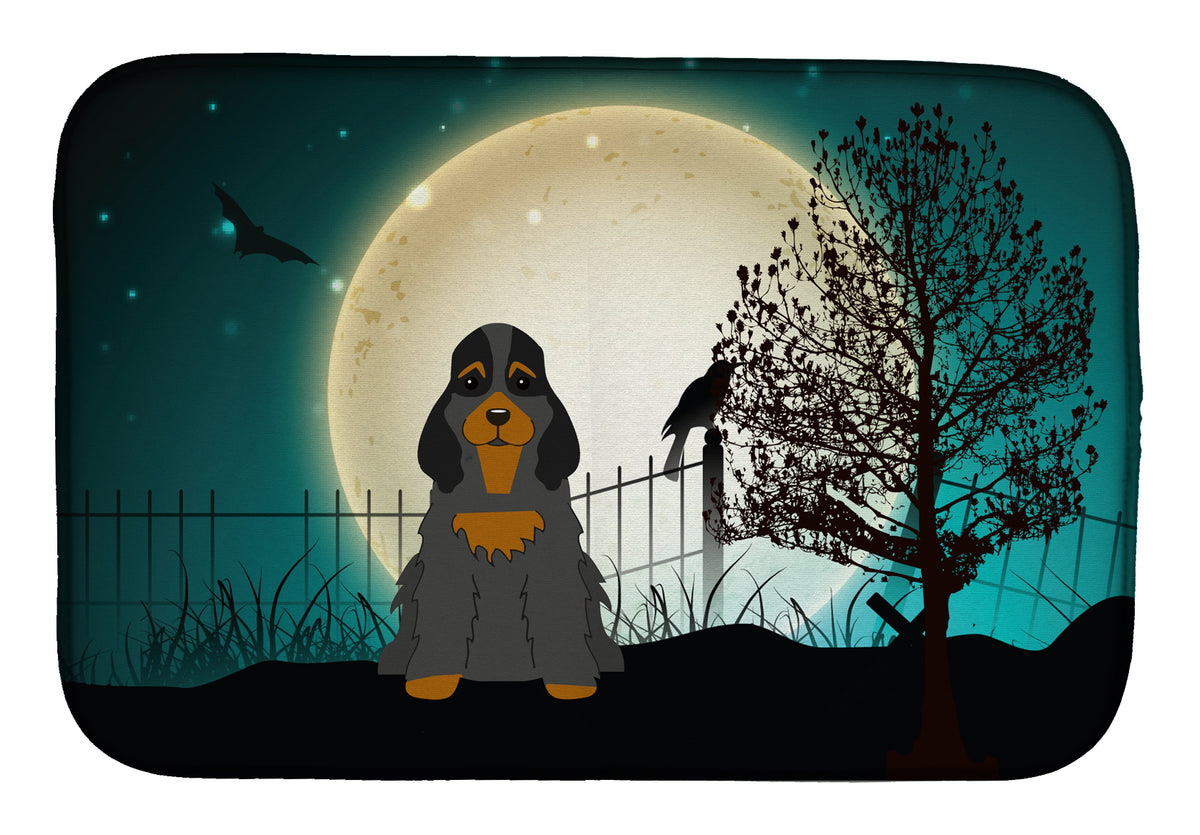 Halloween Scary Cocker Spaniel Black Tan Dish Drying Mat BB2283DDM  the-store.com.