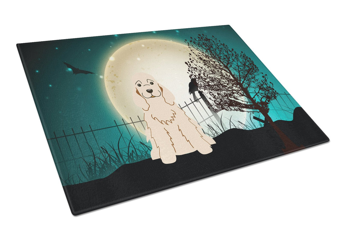 Halloween Scary Cocker Spaniel Buff Glass Cutting Board Large BB2284LCB by Caroline&#39;s Treasures