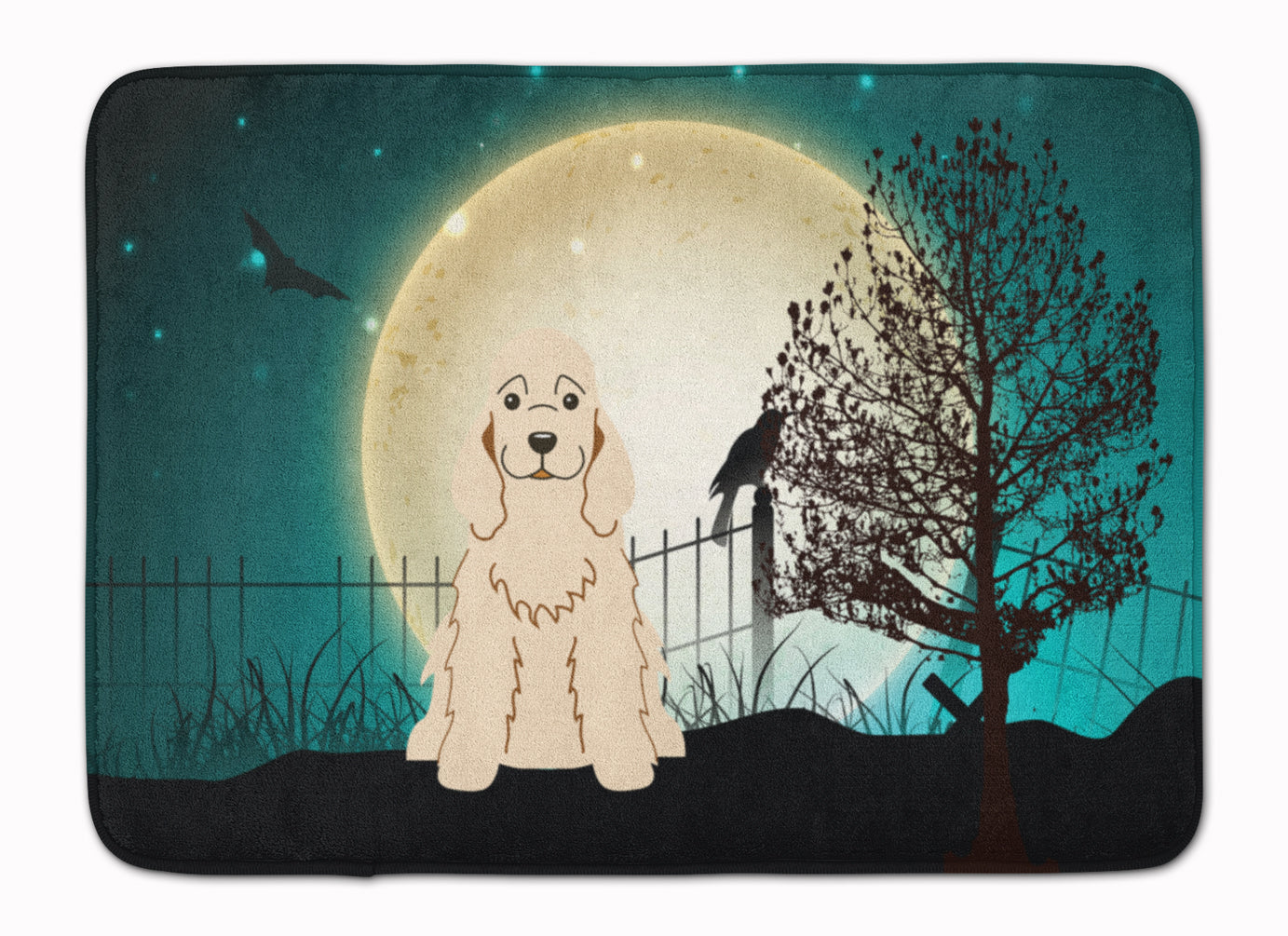 Halloween Scary Cocker Spaniel Buff Machine Washable Memory Foam Mat BB2284RUG - the-store.com