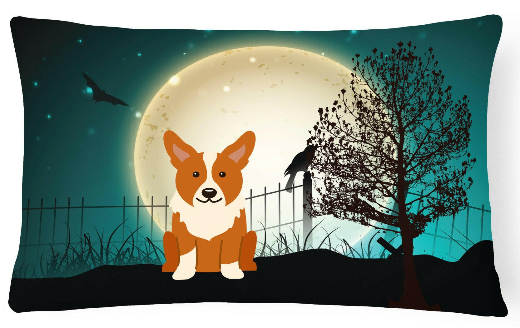 Halloween Scary Corgi Canvas Fabric Decorative Pillow BB2290PW1216 by Caroline's Treasures