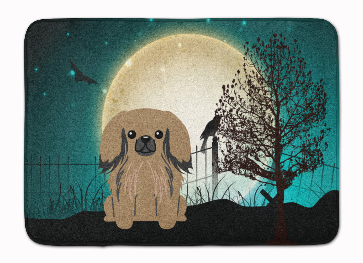 Halloween Scary Pekingnese Tan Machine Washable Memory Foam Mat BB2292RUG - the-store.com