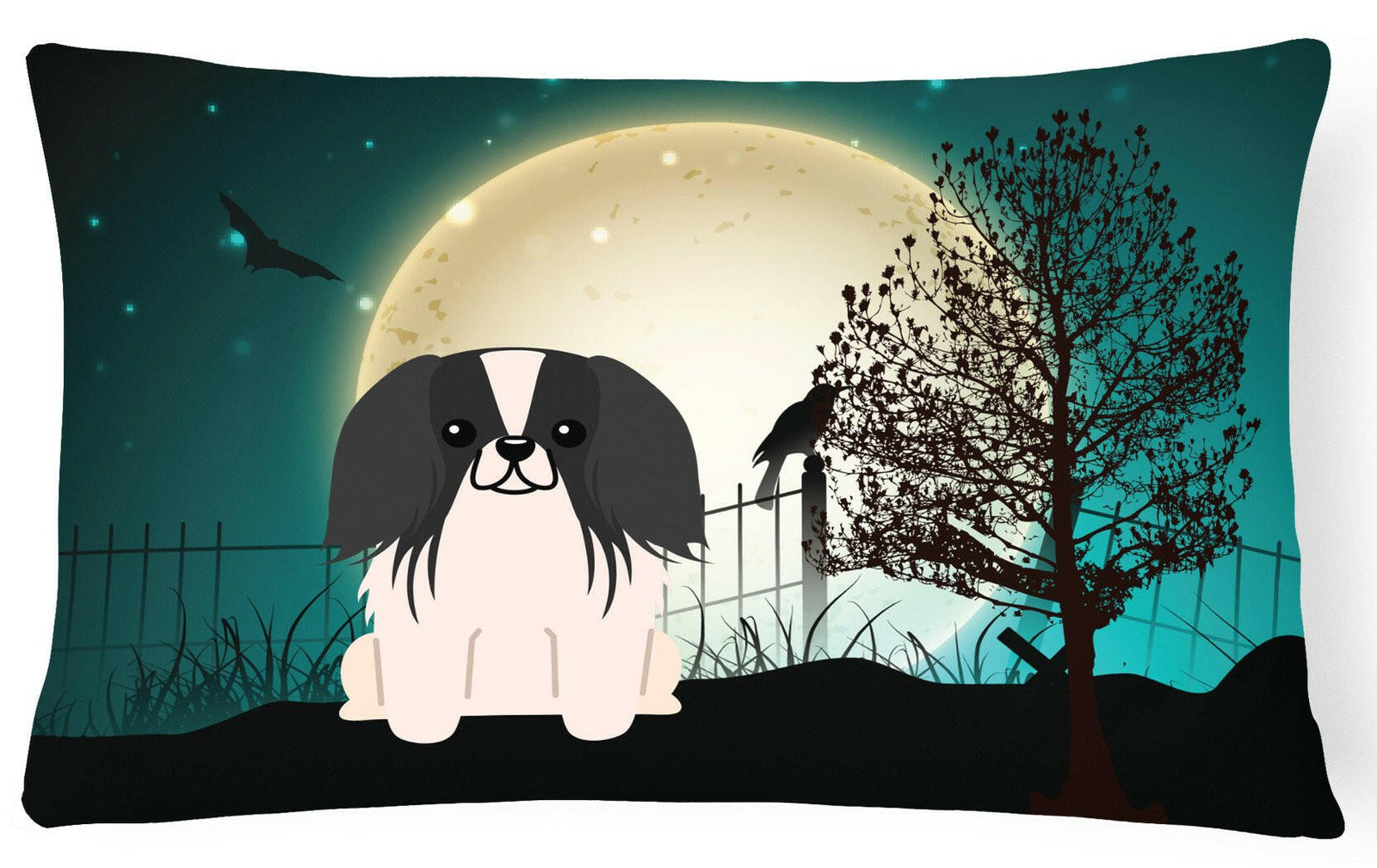 Halloween Scary Pekingnese Black White Canvas Fabric Decorative Pillow BB2295PW1216 by Caroline's Treasures