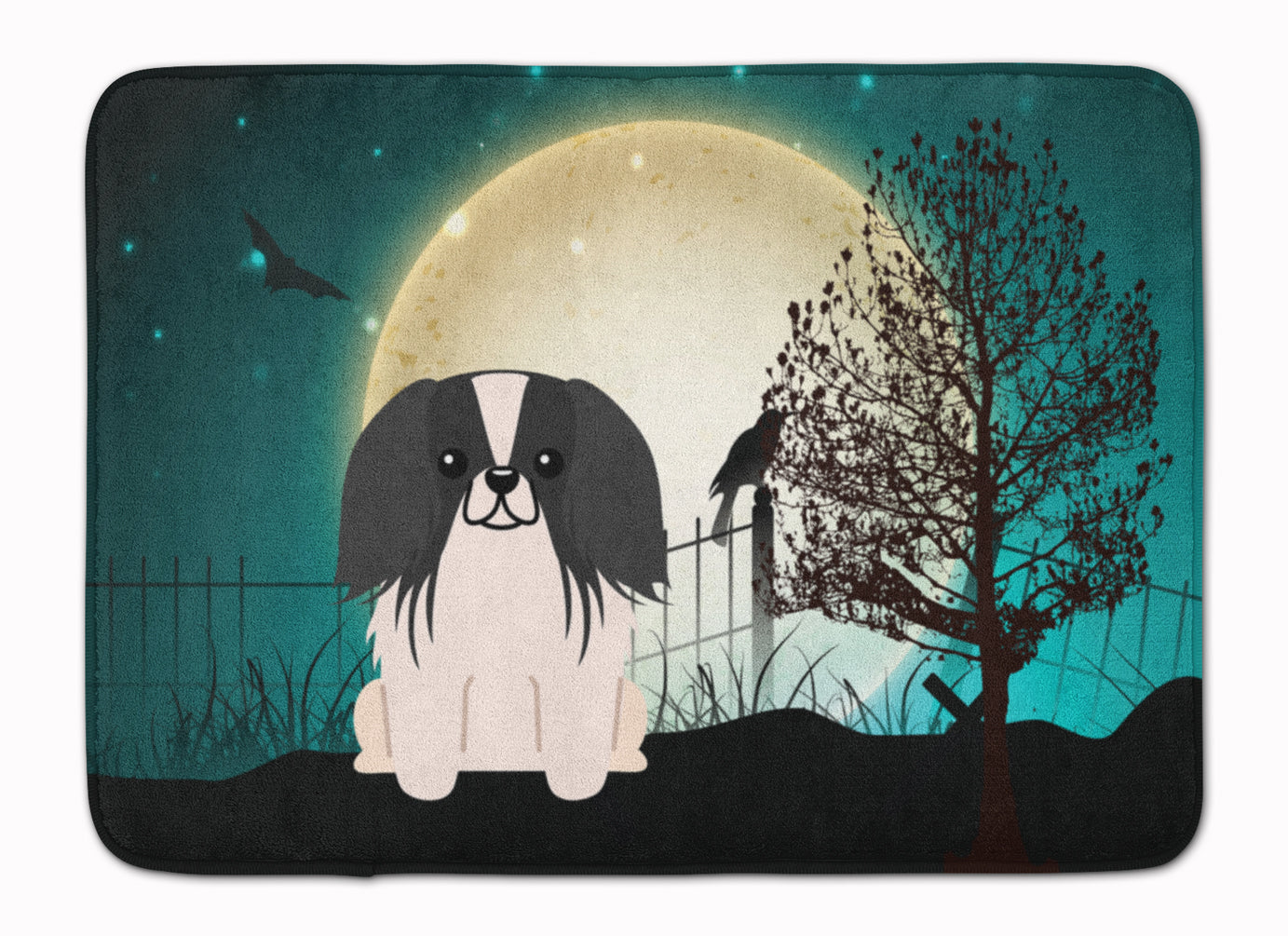 Halloween Scary Pekingnese Black White Machine Washable Memory Foam Mat BB2295RUG - the-store.com