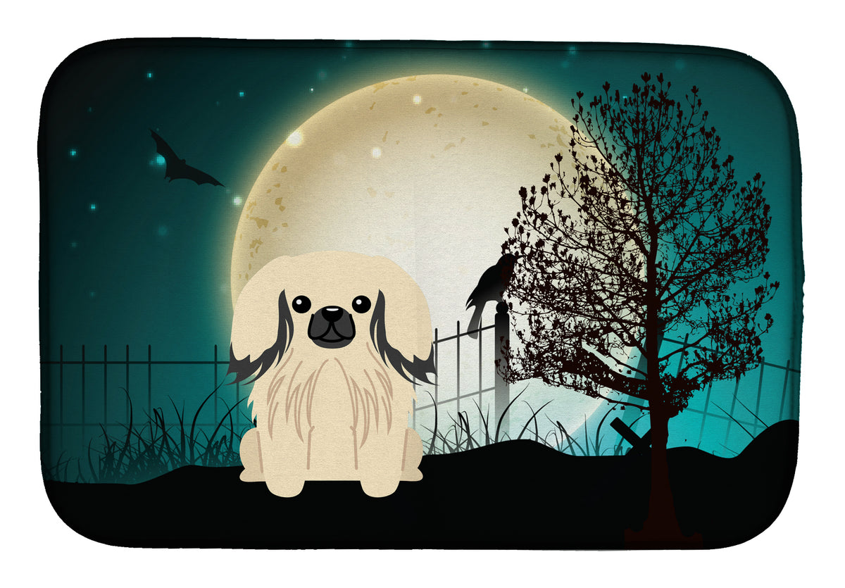 Halloween Scary Pekingnese Cream Dish Drying Mat BB2296DDM  the-store.com.