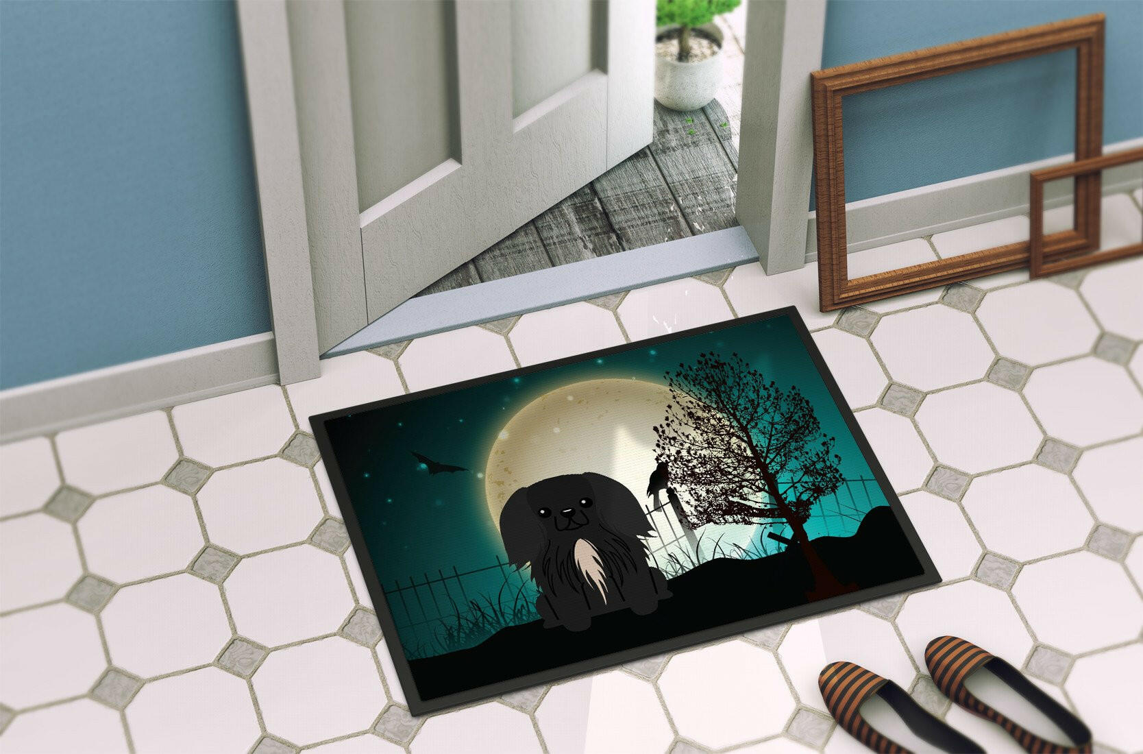 Halloween Scary Pekingnese Black Indoor or Outdoor Mat 24x36 BB2297JMAT - the-store.com