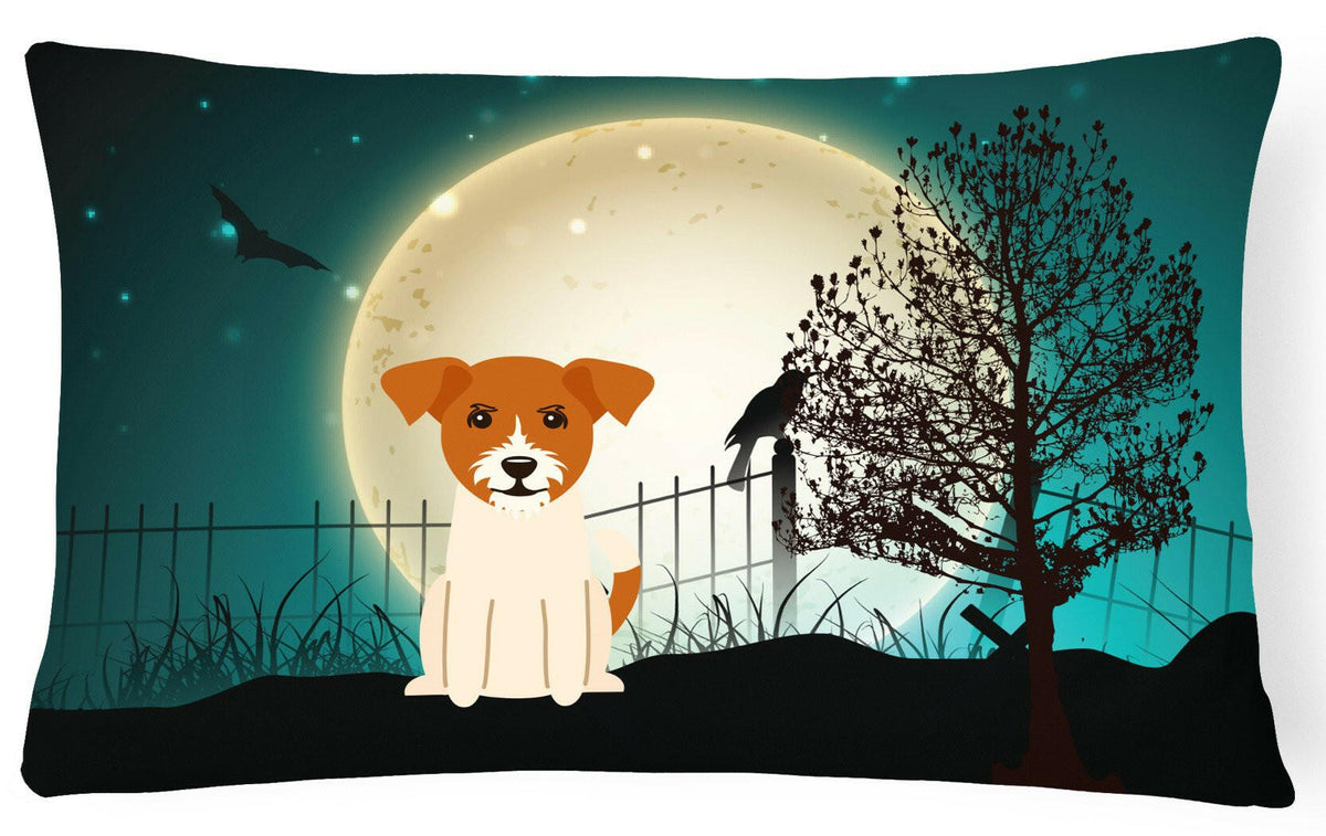Halloween Scary Jack Russell Terrier Canvas Fabric Decorative Pillow BB2298PW1216 by Caroline&#39;s Treasures