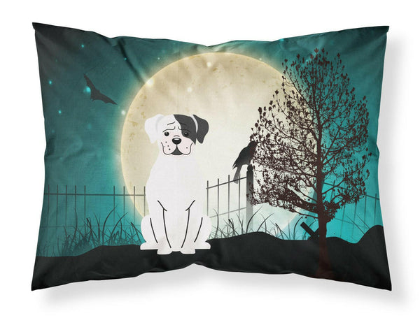 Halloween Scary White Boxer Cooper Fabric Standard Pillowcase BB2304PILLOWCASE by Caroline's Treasures