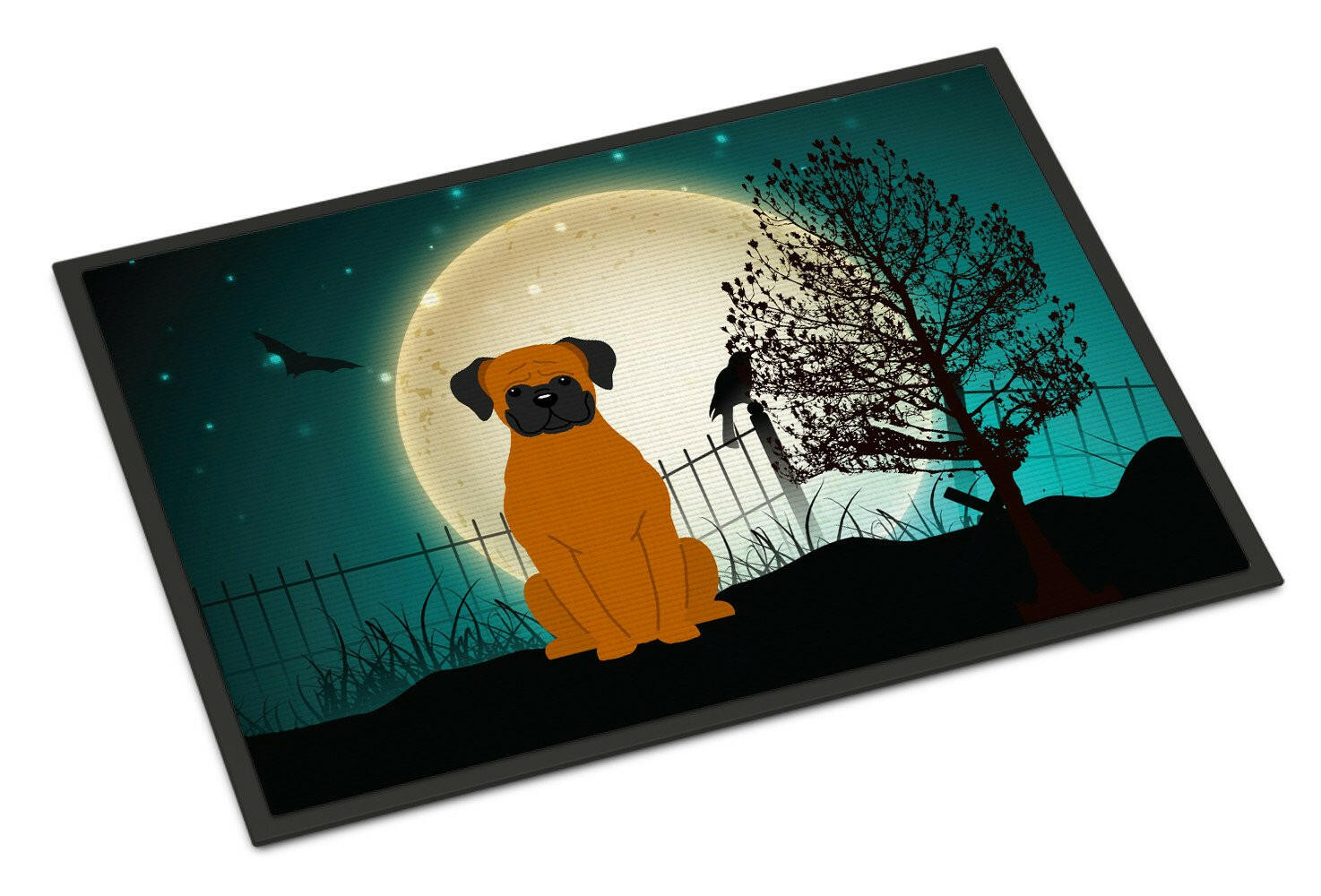 Halloween Scary Fawn Boxer Indoor or Outdoor Mat 24x36 BB2305JMAT - the-store.com