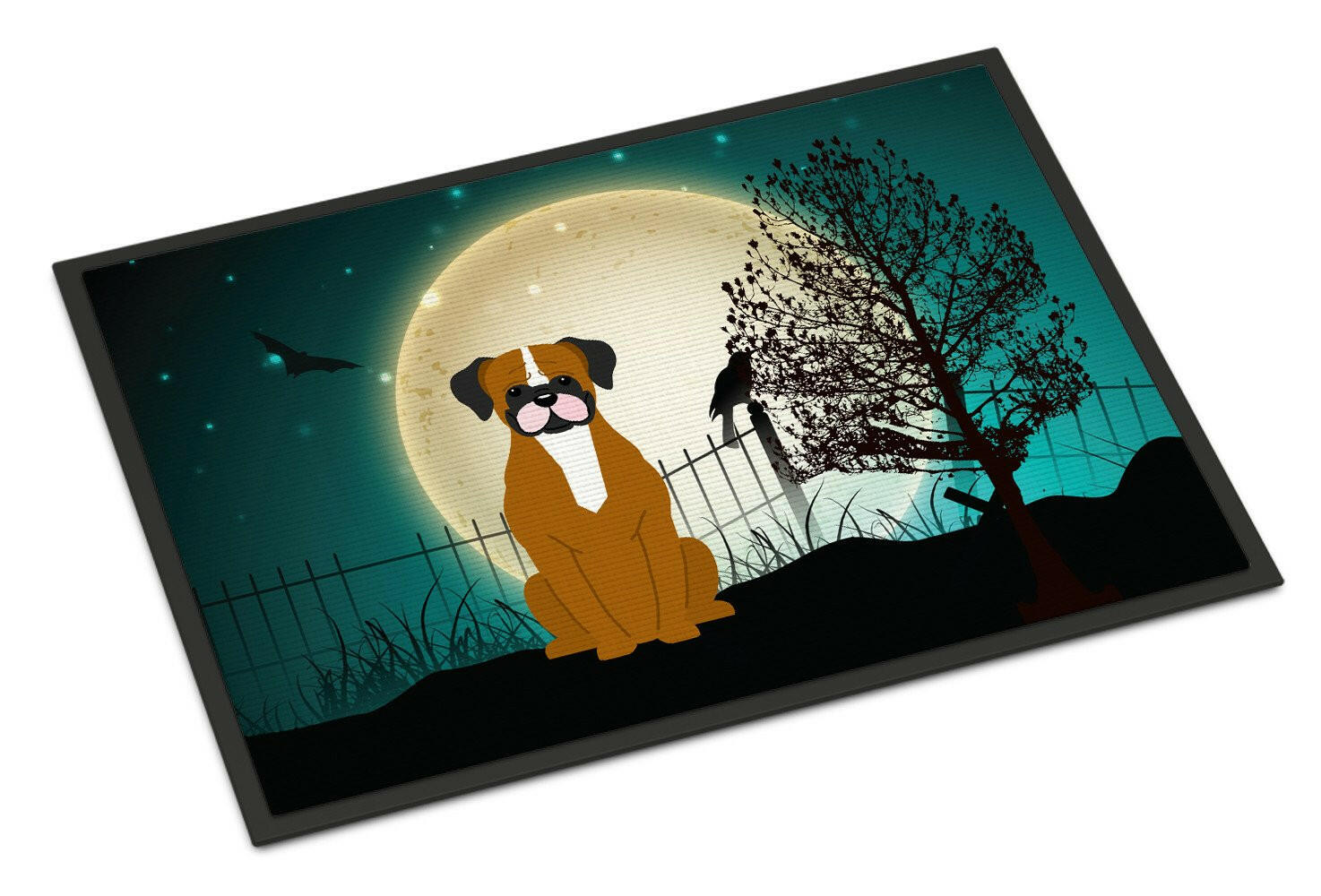 Halloween Scary Flashy Fawn Boxer Indoor or Outdoor Mat 24x36 BB2306JMAT - the-store.com