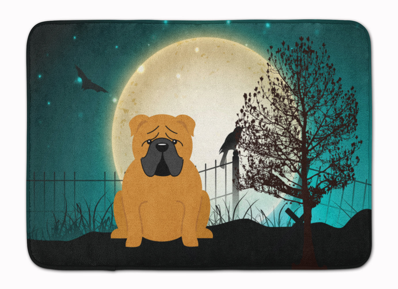 Halloween Scary  English Bulldog Red Machine Washable Memory Foam Mat BB2312RUG - the-store.com