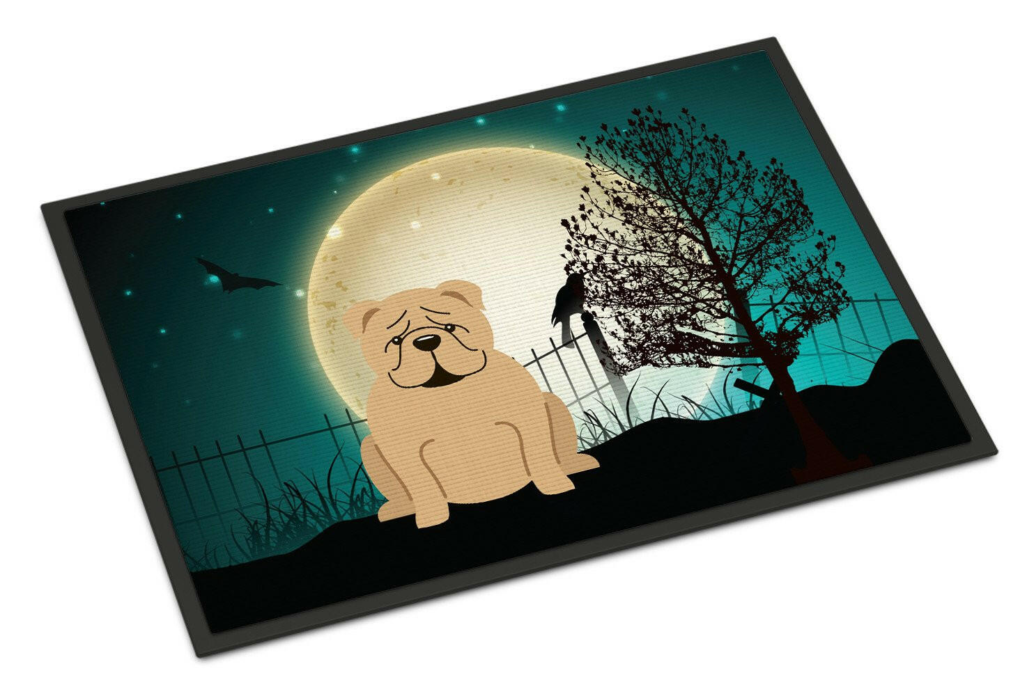 Halloween Scary  English Bulldog Fawn Indoor or Outdoor Mat 24x36 BB2314JMAT - the-store.com