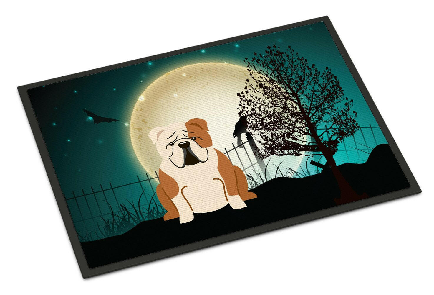 Halloween Scary  English Bulldog Fawn White Indoor or Outdoor Mat 24x36 BB2315JMAT - the-store.com