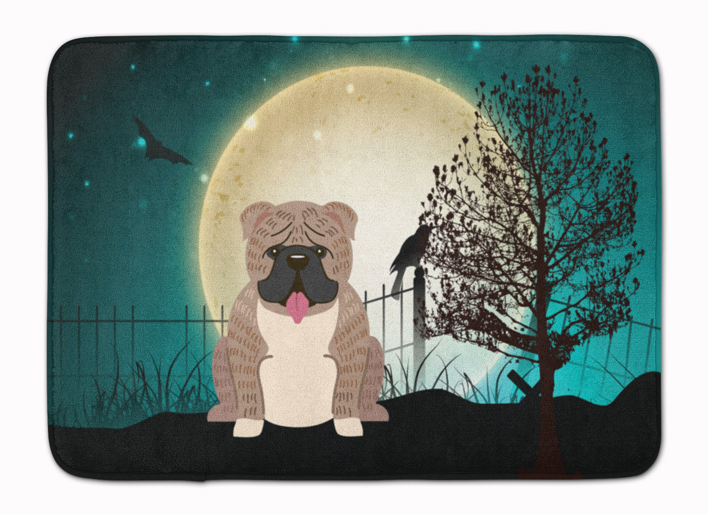 Halloween Scary  English Bulldog Grey Brindle  Machine Washable Memory Foam Mat BB2316RUG - the-store.com