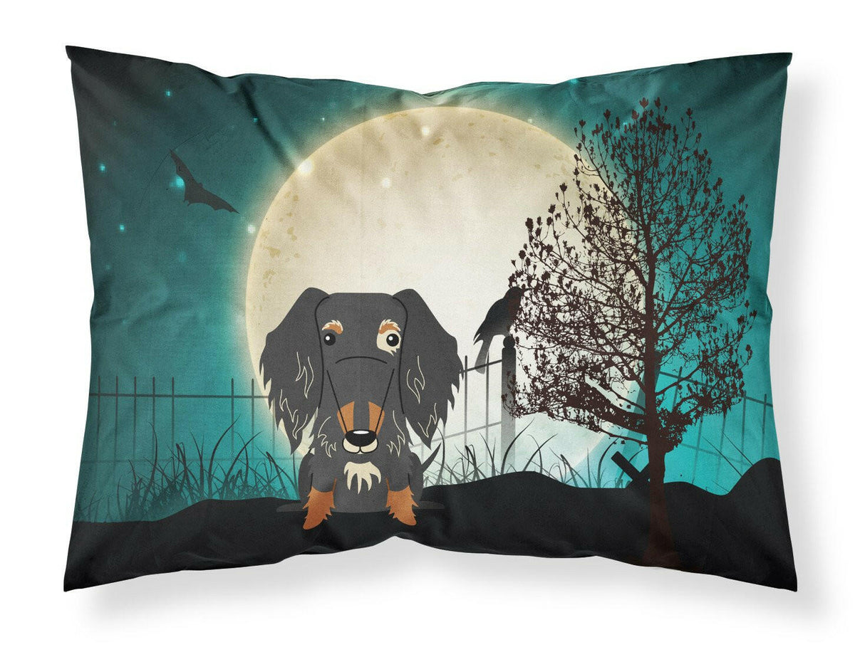 Halloween Scary Wire Haired Dachshund Dapple Fabric Standard Pillowcase BB2318PILLOWCASE by Caroline&#39;s Treasures