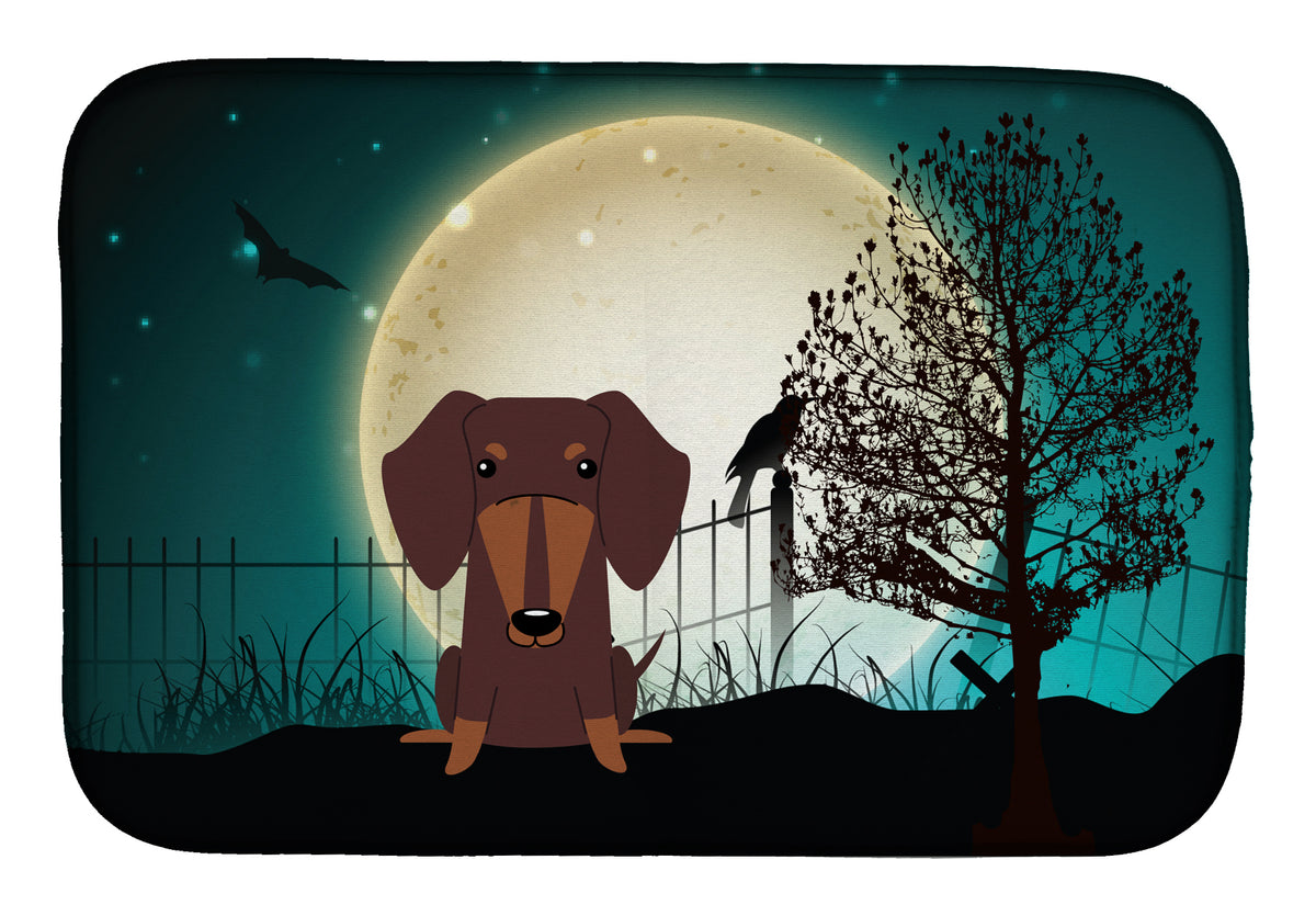 Halloween Scary Dachshund Chocolate Dish Drying Mat BB2321DDM  the-store.com.