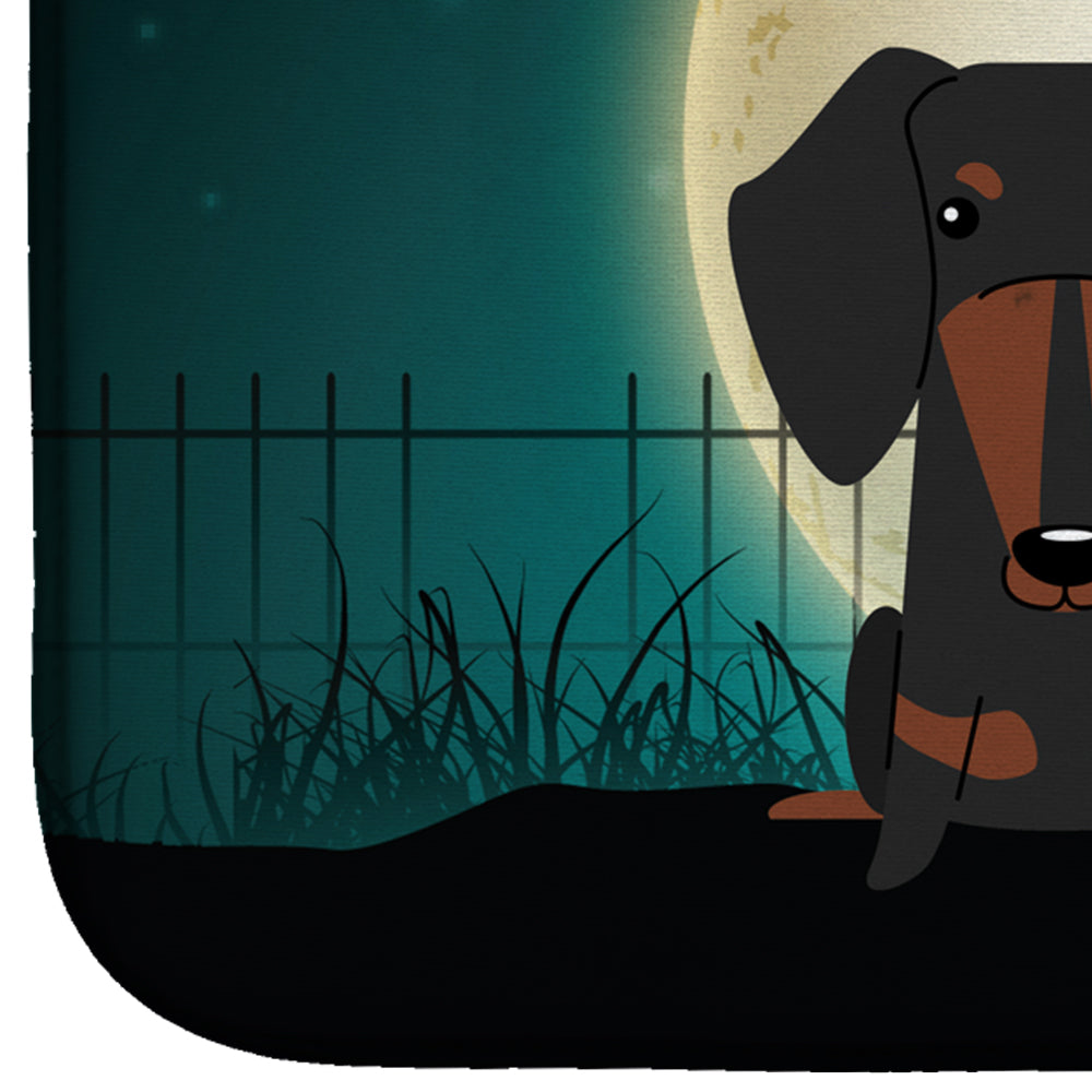 Halloween Scary Dachshund Black Tan Dish Drying Mat BB2322DDM  the-store.com.