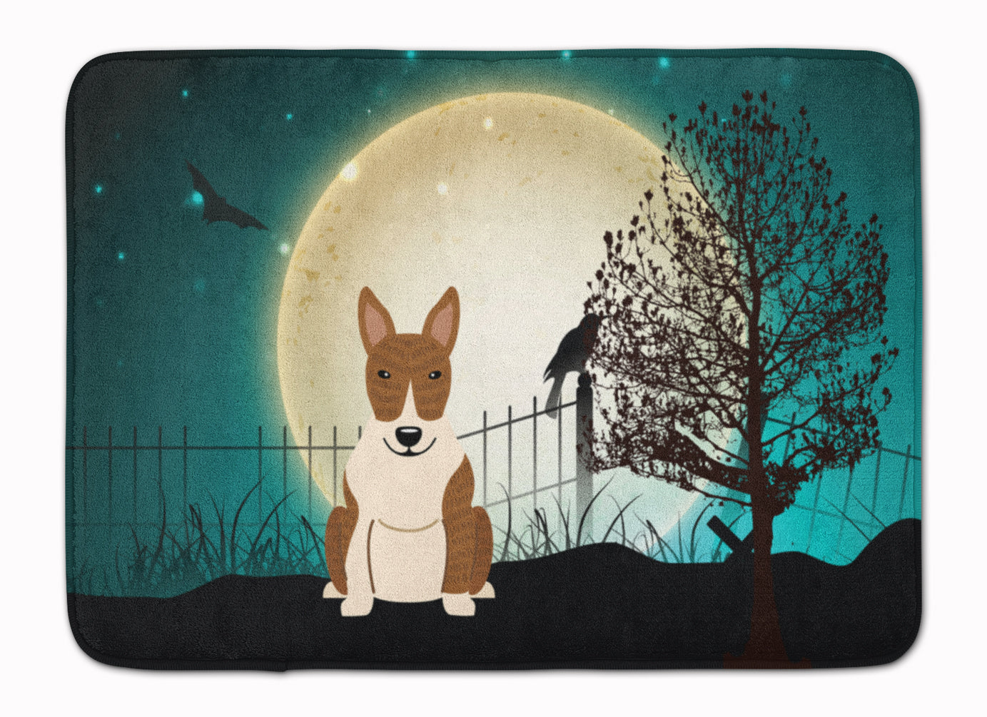 Halloween Scary Bull Terrier Brindle Machine Washable Memory Foam Mat BB2327RUG - the-store.com