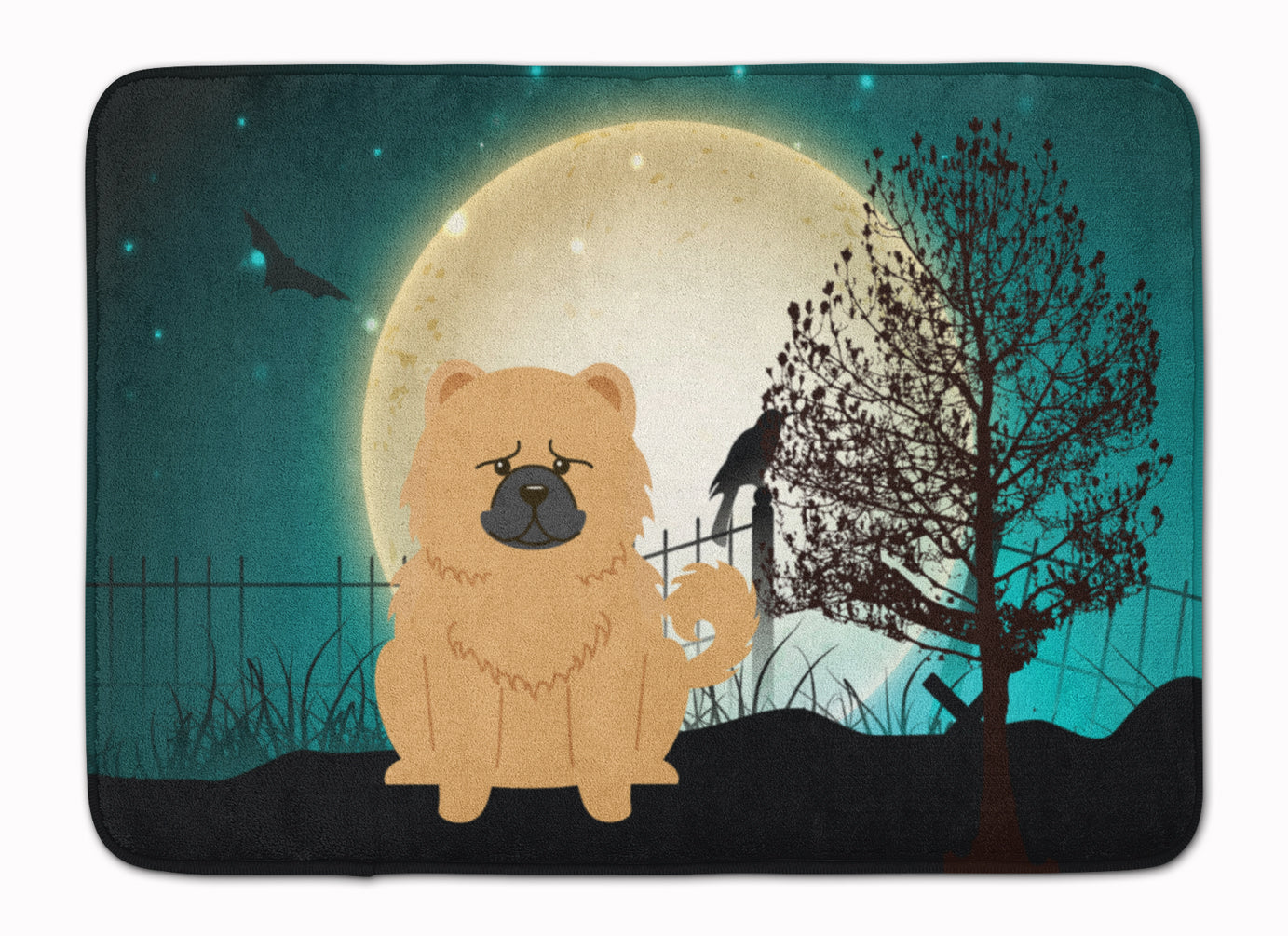 Halloween Scary Chow Chow Cream Machine Washable Memory Foam Mat BB2334RUG - the-store.com