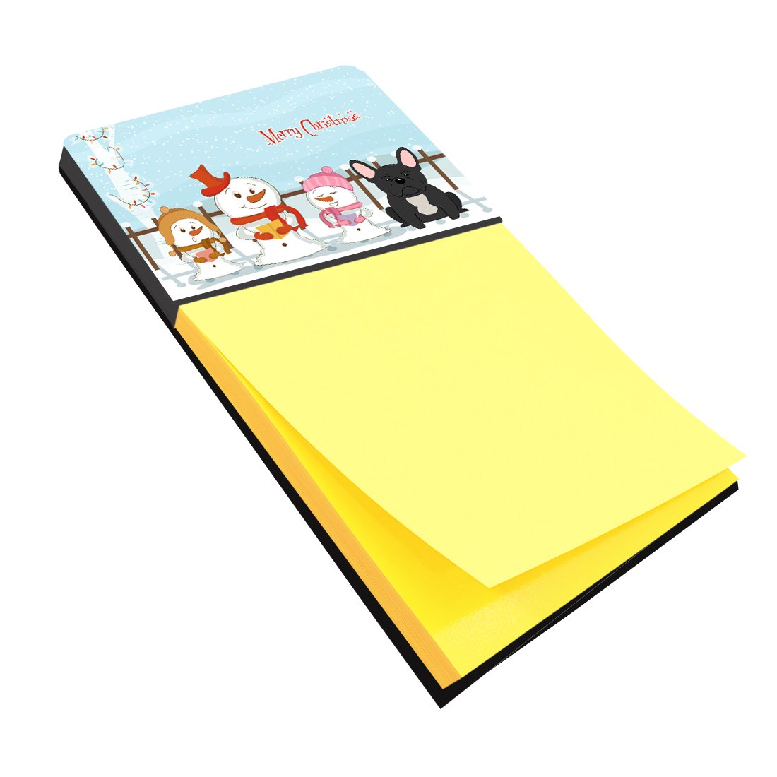 Merry Christmas Carolers French Bulldog Black Sticky Note Holder BB2345SN by Caroline's Treasures