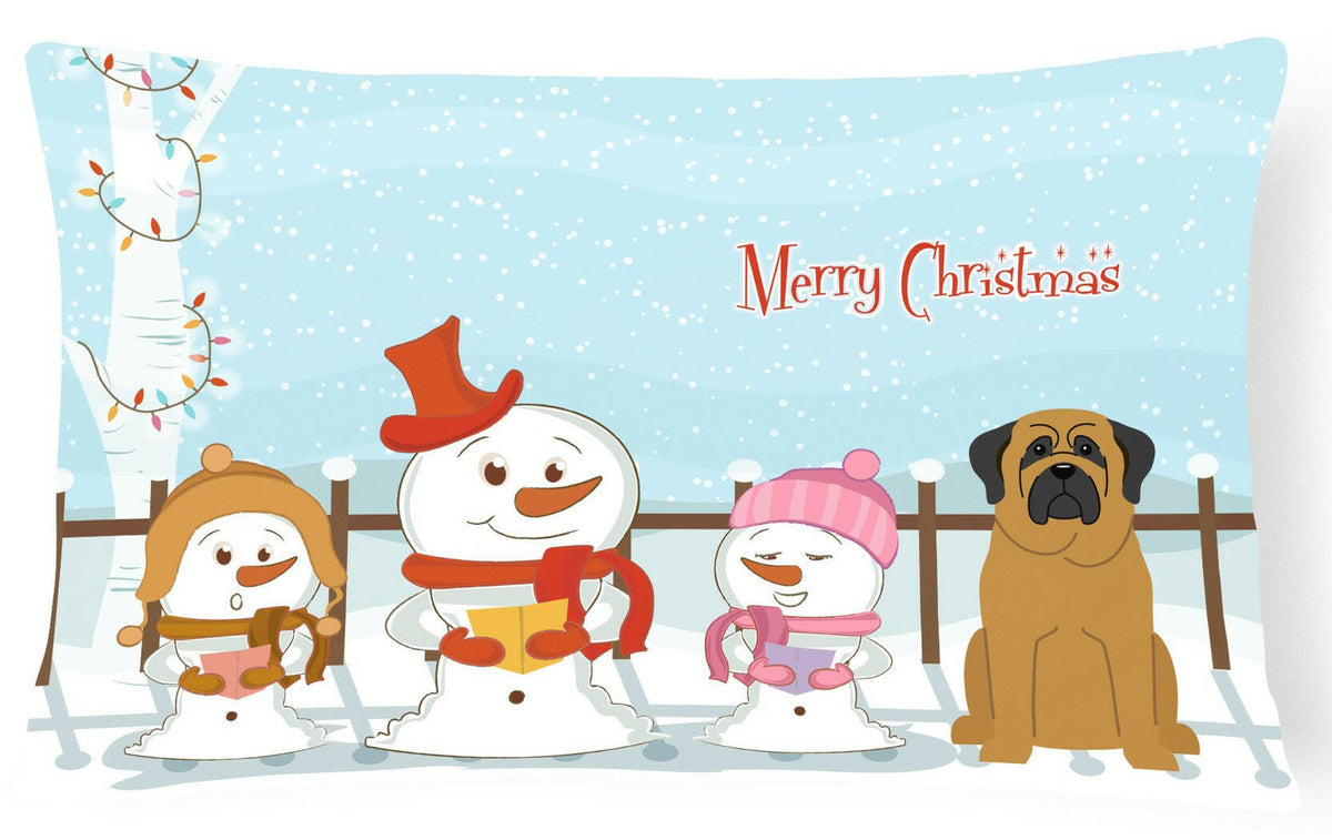 Merry Christmas Carolers Mastiff Canvas Fabric Decorative Pillow BB2349PW1216 by Caroline&#39;s Treasures