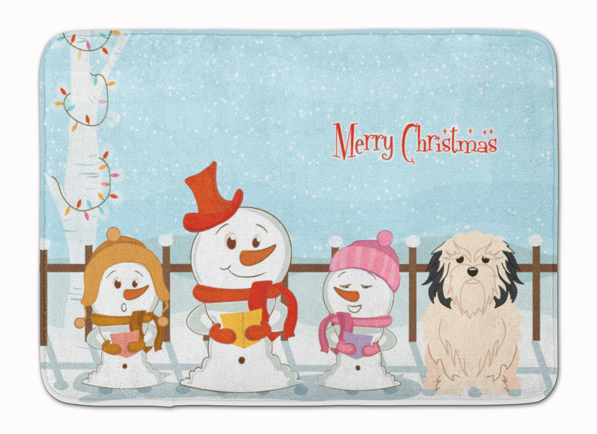 Merry Christmas Carolers Lowchen Machine Washable Memory Foam Mat BB2350RUG - the-store.com