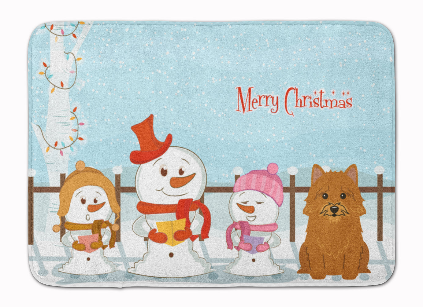 Merry Christmas Carolers Norwich Terrier Machine Washable Memory Foam Mat BB2351RUG - the-store.com