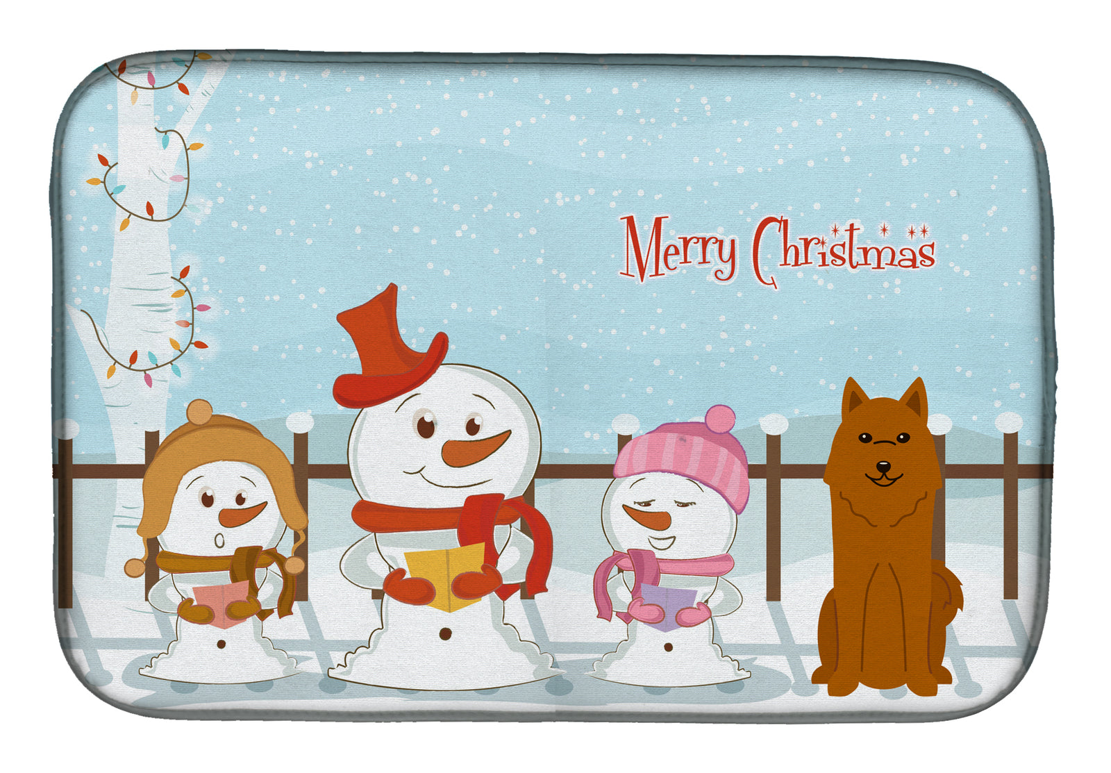 Merry Christmas Carolers Karelian Bear Dog Dish Drying Mat BB2353DDM  the-store.com.