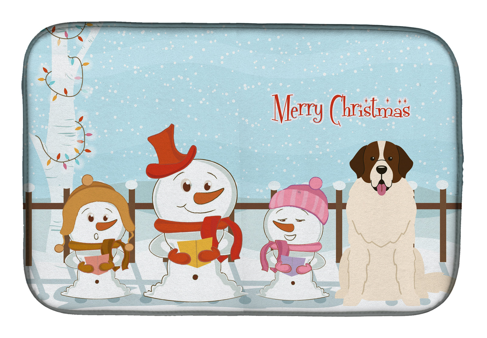 Merry Christmas Carolers Moscow Watchdog Dish Drying Mat BB2358DDM  the-store.com.