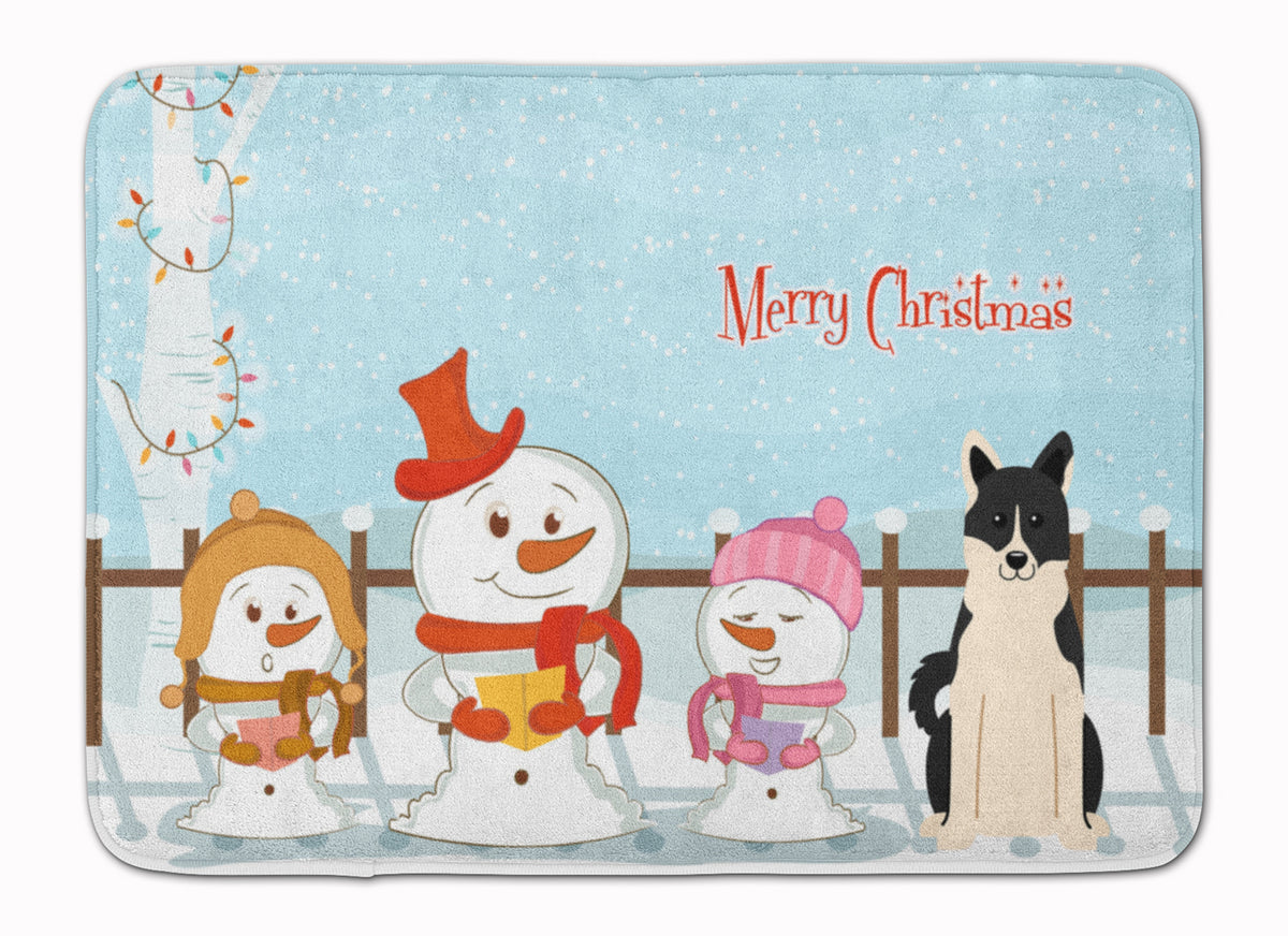 Merry Christmas Carolers Russo-European Laika Spitz Machine Washable Memory Foam Mat BB2360RUG - the-store.com