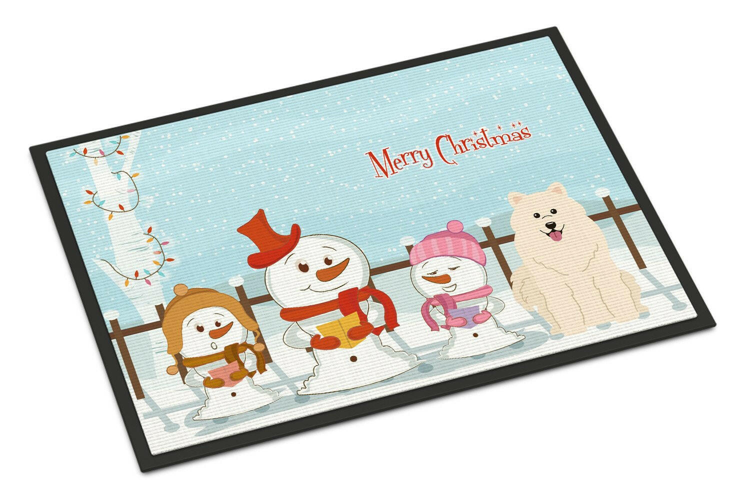 Merry Christmas Carolers Samoyed Indoor or Outdoor Mat 18x27 BB2361MAT - the-store.com