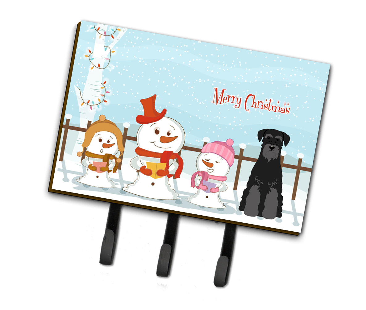 Merry Christmas Carolers Standard Schnauzer Black Leash or Key Holder BB2363TH68  the-store.com.