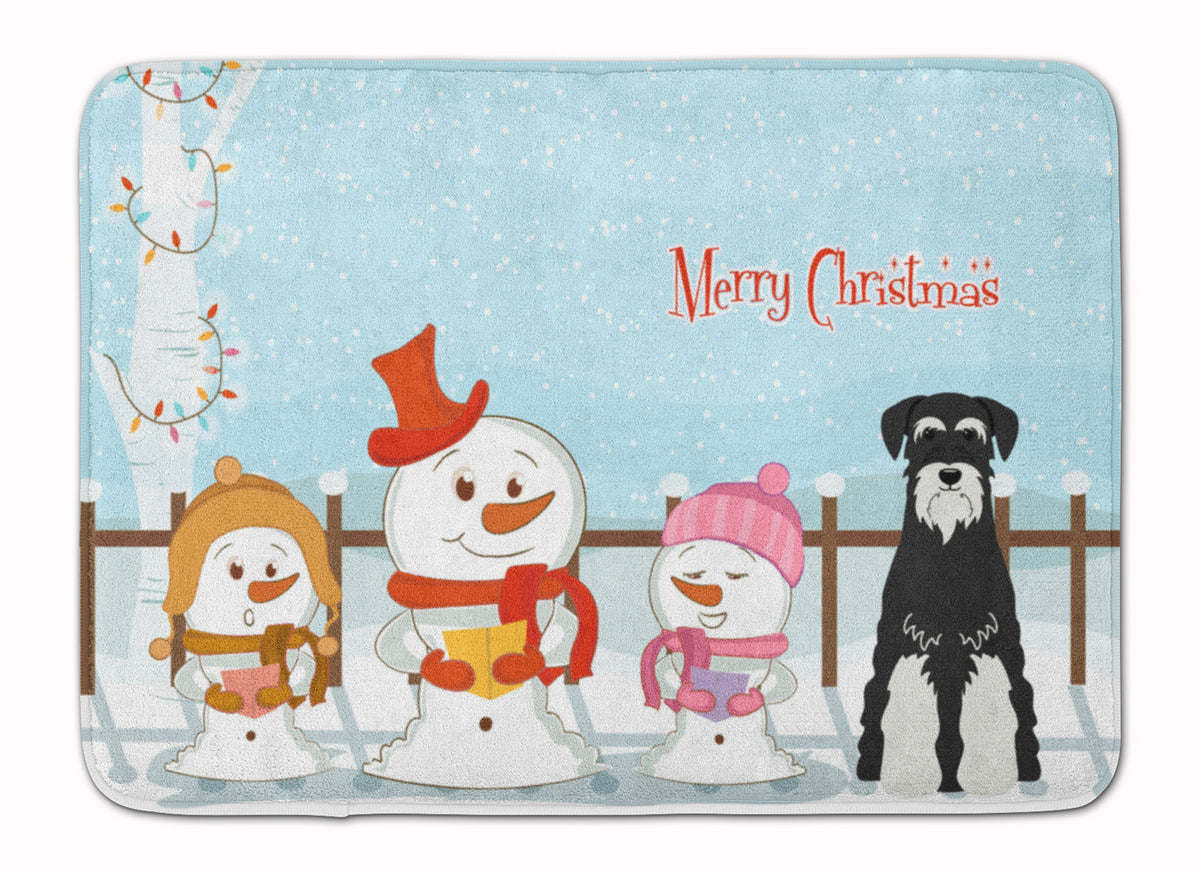 Merry Christmas Carolers Standard Schnauzer Salt and Pepper Machine Washable Memory Foam Mat BB2364RUG - the-store.com