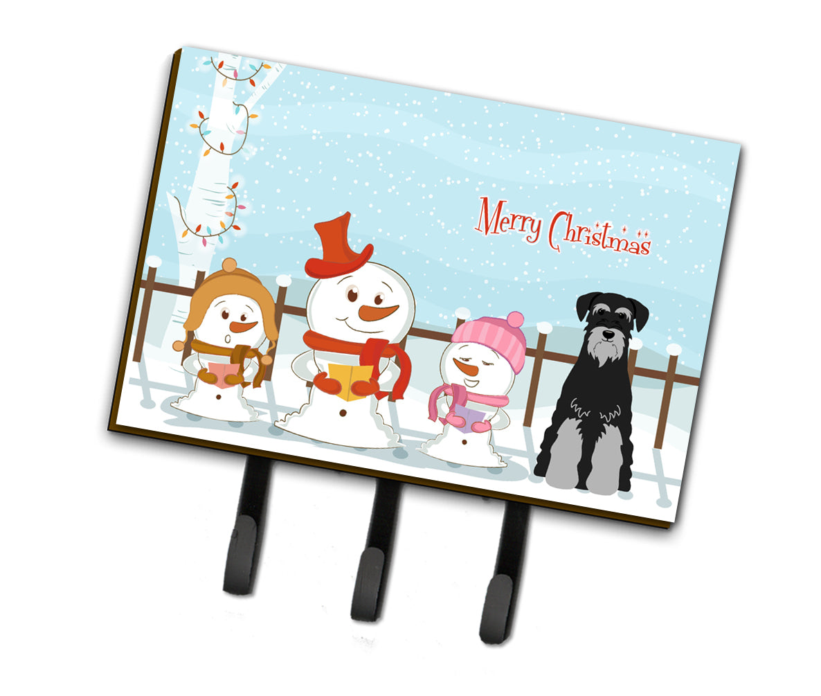 Merry Christmas Carolers Standard Schnauzer Black Grey Leash or Key Holder BB2365TH68  the-store.com.