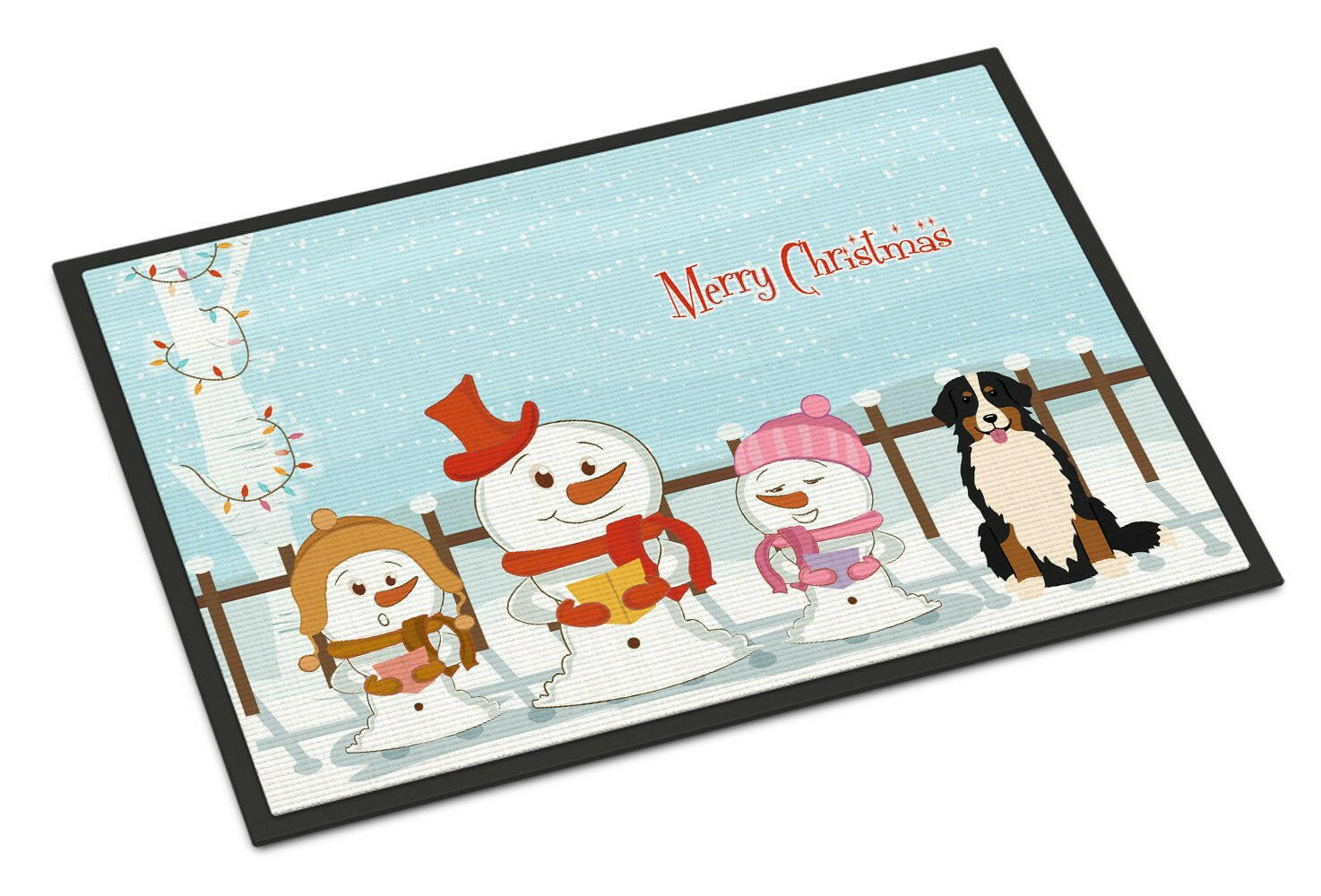 Merry Christmas Carolers Bernese Mountain Dog Indoor or Outdoor Mat 24x36 BB2367JMAT - the-store.com