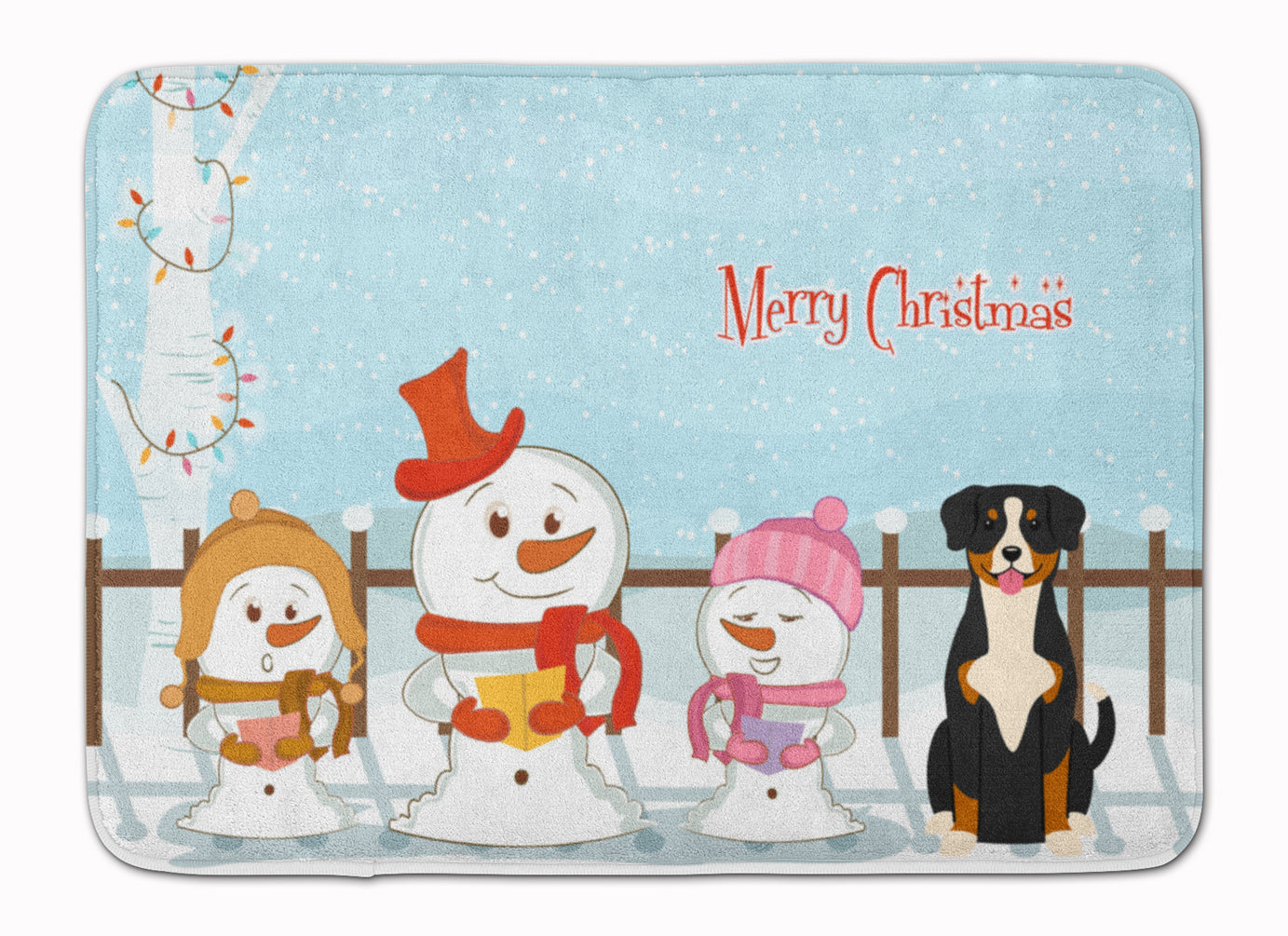 Merry Christmas Carolers Entlebucher Machine Washable Memory Foam Mat BB2369RUG - the-store.com