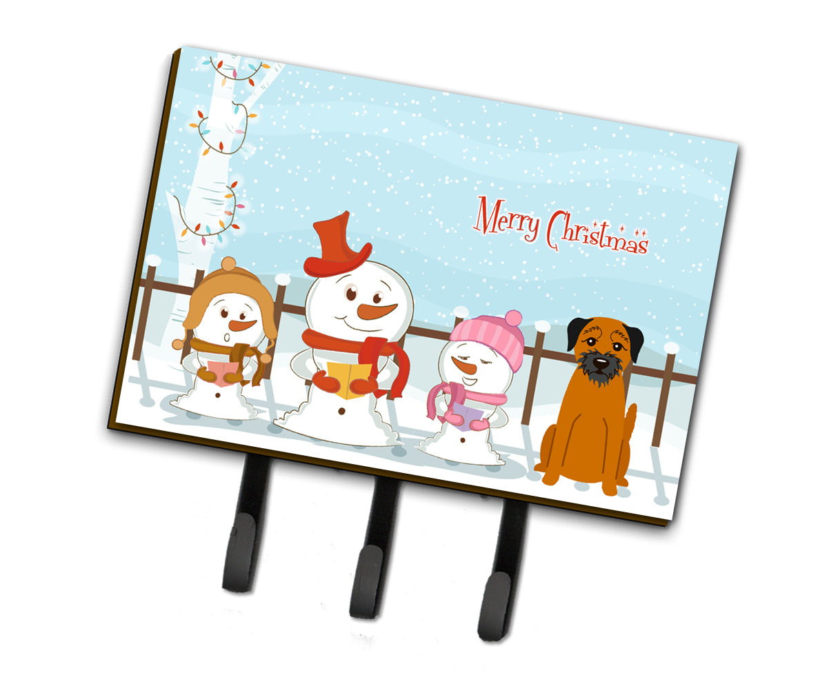 Merry Christmas Carolers Border Terrier Leash or Key Holder  the-store.com.