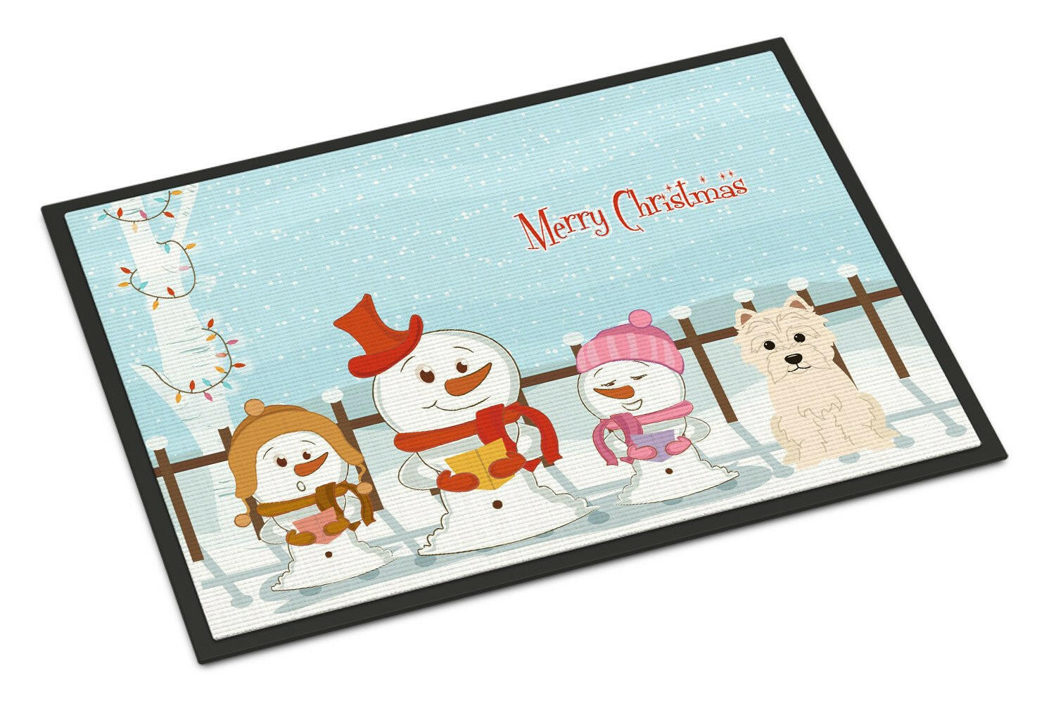 Merry Christmas Carolers Westie Indoor or Outdoor Mat 24x36 BB2373JMAT - the-store.com