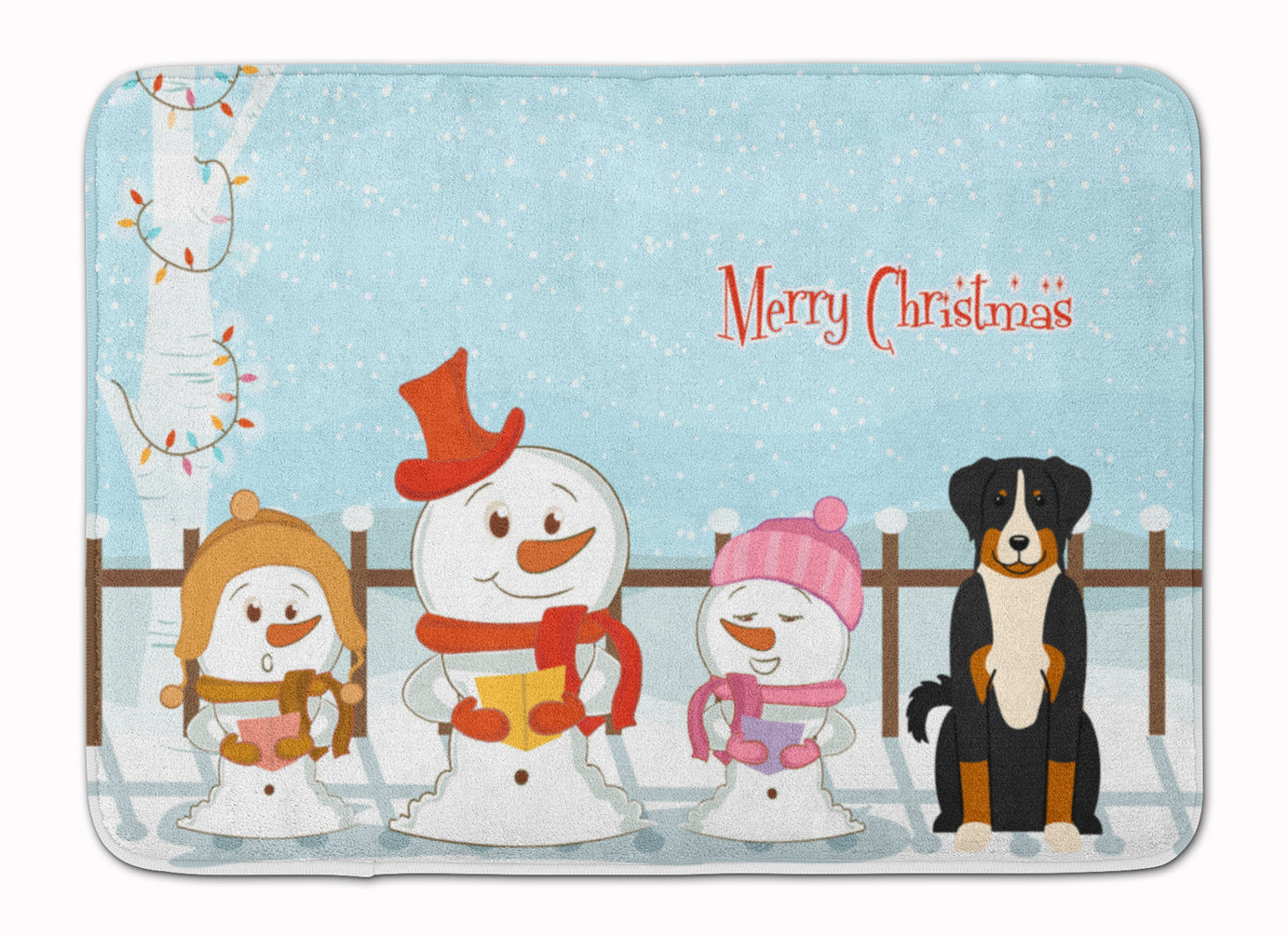 Merry Christmas Carolers Appenzeller Sennenhund Machine Washable Memory Foam Mat BB2374RUG - the-store.com