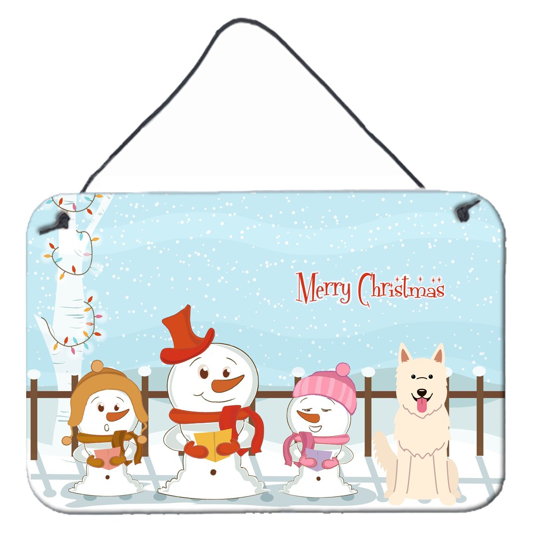 Merry Christmas Carolers White German Shepherd Wall or Door Hanging Prints BB2376DS812 by Caroline&#39;s Treasures