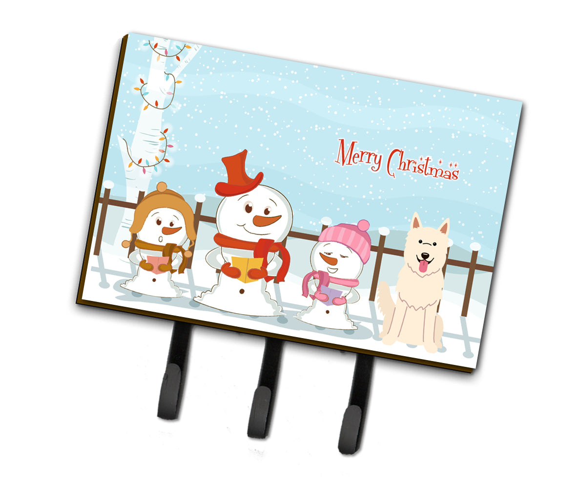 Merry Christmas Carolers White German Shepherd Leash or Key Holder BB2376TH68  the-store.com.