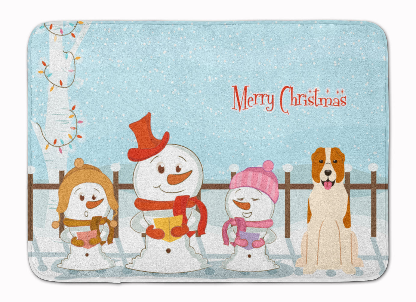 Merry Christmas Carolers Central Asian Shepherd Dog Machine Washable Memory Foam Mat BB2380RUG - the-store.com