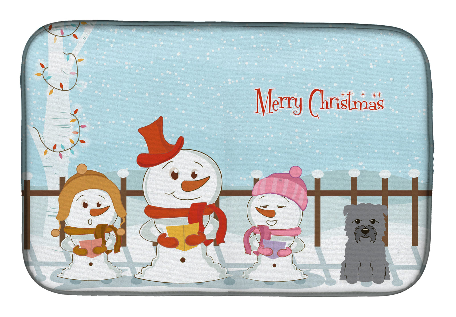 Merry Christmas Carolers Glen of Imal Grey Dish Drying Mat BB2390DDM  the-store.com.