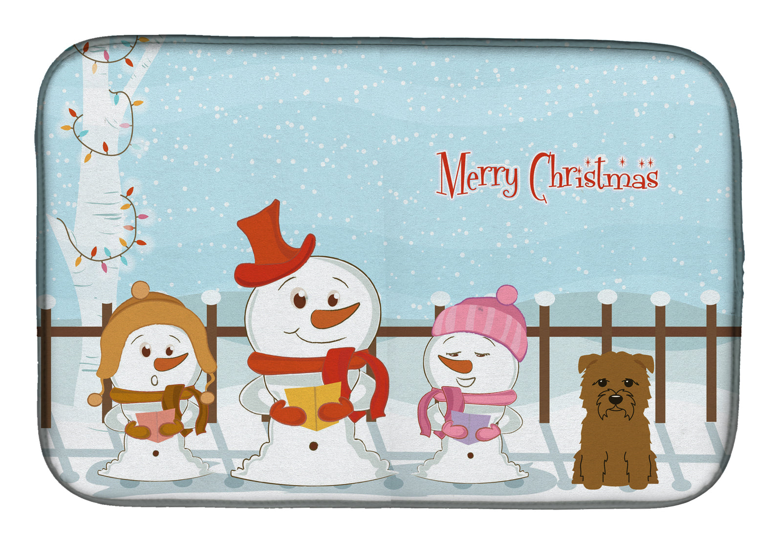 Merry Christmas Carolers Glen of Imal Tan Dish Drying Mat BB2391DDM  the-store.com.